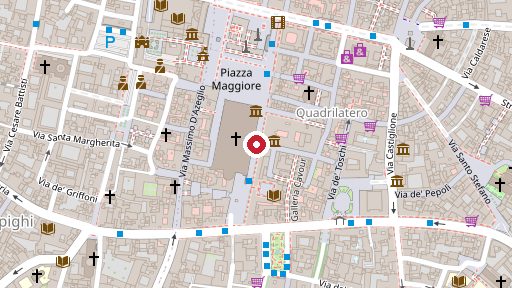 Mappa della zona di Farmacia del Pavaglione, Via dell’Archiginnasio 2/a, Bologna